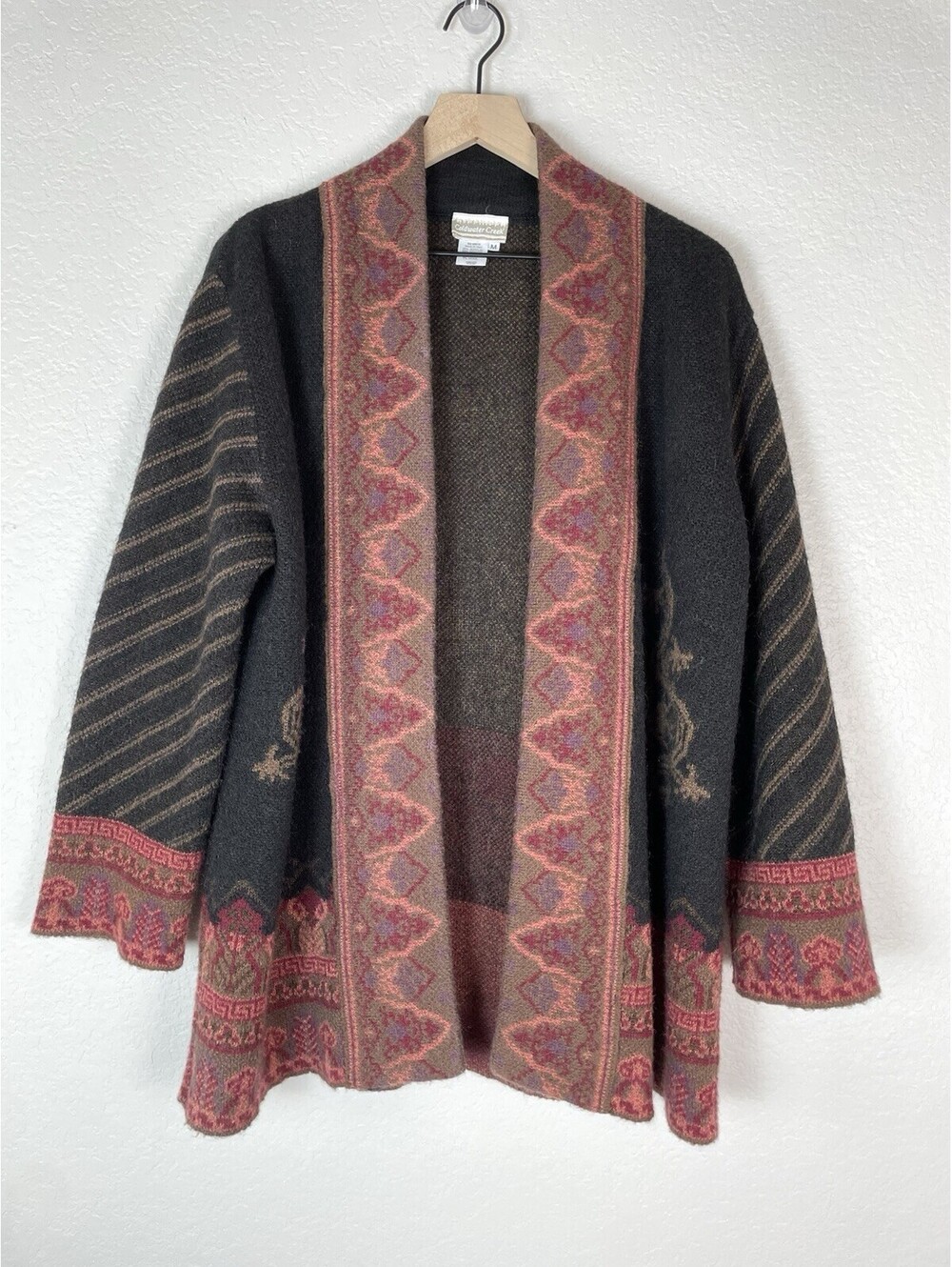 Coldwater Creek Vintage Mohair Blend Cardigan Sweater Boho Western M